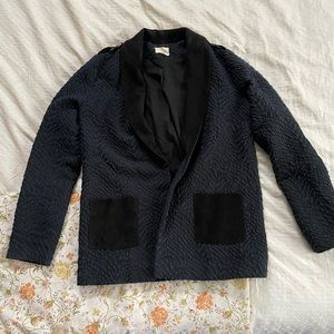 Sezane Black Textured Blazer